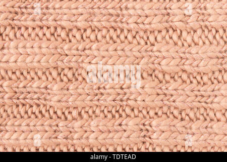 Brown Knitting Texture or Knitted Texture Background in macro style. Knitting Texture or Knitted Texture in vintage style for design Stock Photo