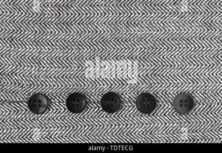 Black Button on Zig Zag Pattern or Triangle Pattern on Center Frame. 5 Button on Zig Zag Pattern or Triangle Pattern for apparel design Stock Photo