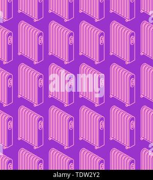 Radiator heat pattern seamless. Electric heating radiator background. vector texture Stock Vector