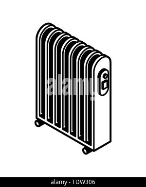 Radiator heat icon. Electric heating radiator sign. vector illustration Stock Vector