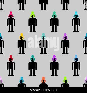Mind control background. Alien Octopus on head pattern seamless. Monster Aliens Management of human consciousness Stock Vector