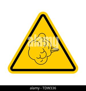 Attention Fart. Warning yellow road sign. Caution Farting Stock Vector