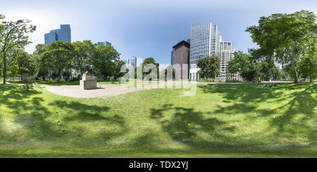 360 degree panoramic view of Gallusanlage park in Frankfurt