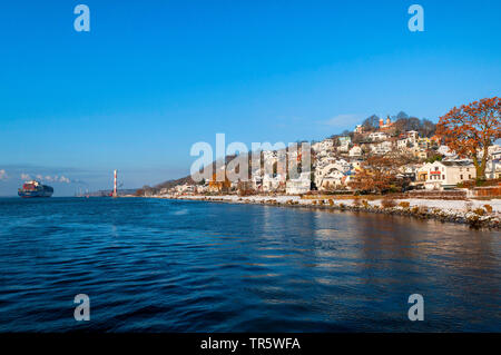 district Blankenese with Suellberg height and Elbe River, Germany, Elbe, Hamburg Stock Photo