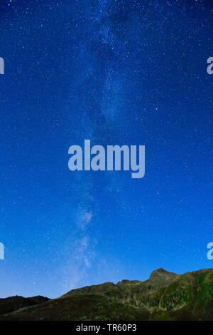 starry night over Grimsel Pass, Switzerland Stock Photo