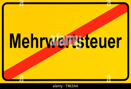 city limit sign, Mehrwertsteuer, value added tax, Germany