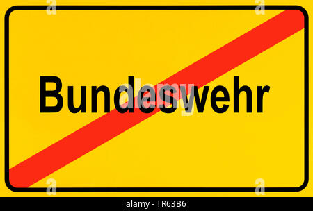 city limit sign Bundeswehr, German armed forces, Germany Stock Photo