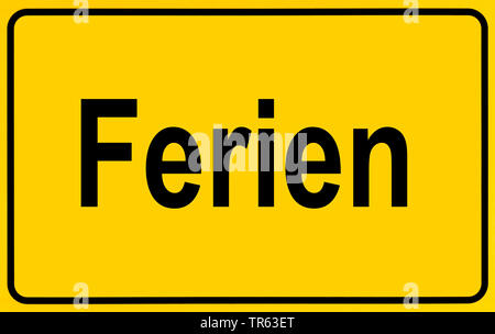 city limit sign Ferien, holidays, Germany