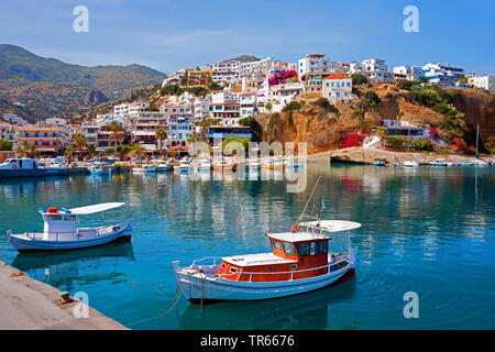 port of Agia Galini, Greece, Crete, Agia Galini Stock Photo