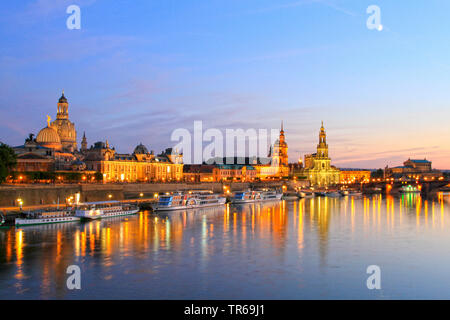 old town of Dresden in the evening, Germany, Saxony, Dresden Stock Photo