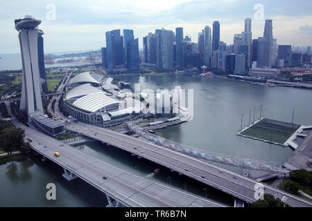 view from Singapore Flyer to Marina Bay and Skyline, Singapore Stock Photo