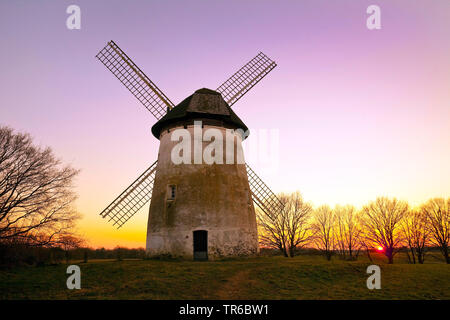 mill Egelsberg in Krefeld at sunset, Germany, North Rhine-Westphalia, Lower Rhine, Krefeld Stock Photo