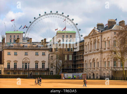 London Eye with Horse Guards Parade, United Kingdom, England, London Stock Photo