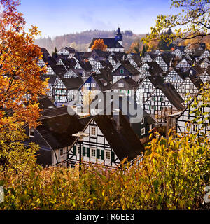 historical old city of Freudenberg in autumn, Germany, North Rhine-Westphalia, Siegerland, Freudenberg Stock Photo