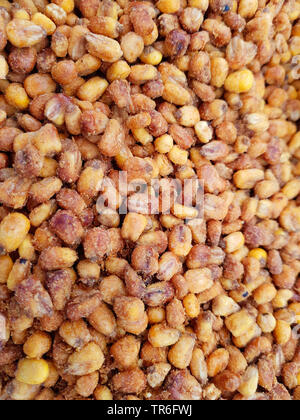 Indian corn, maize (Zea mays), salted maize kernels on a market stand, Spain, Balearic Islands, Majorca Stock Photo