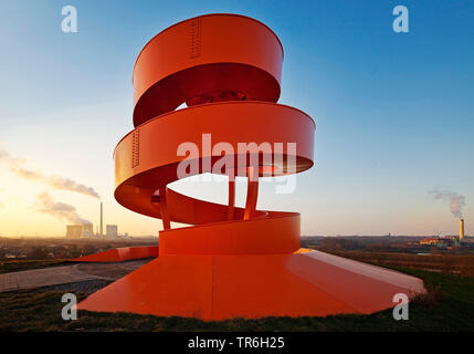 artwork Treppe ins Nichts, stair to nothing in the park Lippepark, Germany, North Rhine-Westphalia, Ruhr Area, Hamm Stock Photo