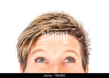 looking up woman, section, Germany Stock Photo
