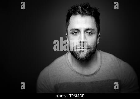 young man with beard, Germany Stock Photo