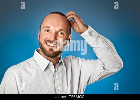 portrait of a man with beard, Bundesrepublik Deutschland Stock Photo