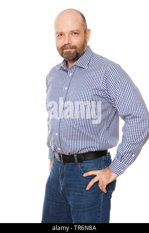 elderly man with chequered shirt, Germany