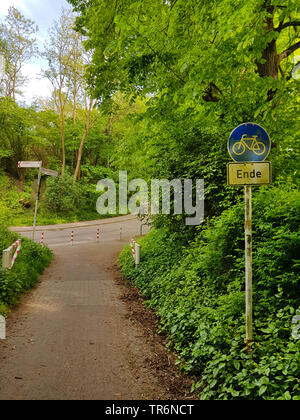 end of a cycle way, Germany, North Rhine-Westphalia, Ruhr Area, Witten Stock Photo