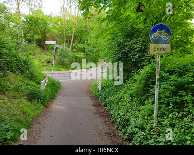 end of a cycle way, Germany, North Rhine-Westphalia, Ruhr Area, Witten Stock Photo