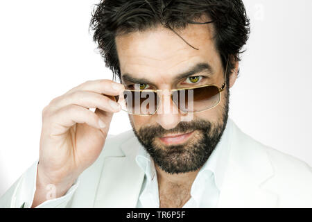 portrait of a man with beard with sunglasses, Germany Stock Photo