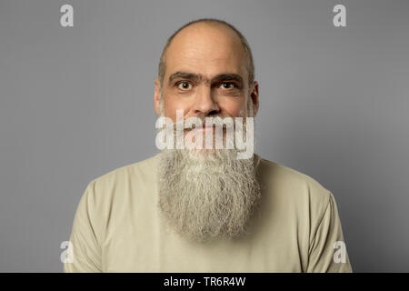 male portrait with long beard, Germany Stock Photo