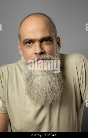 male portrait with long beard, Germany Stock Photo