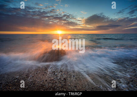 sunset at the Baltic Sea, Germany, Mecklenburg-Western Pomerania Stock Photo