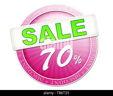 sticker with the text sale 70 percent, Computer graphik Stock Photo