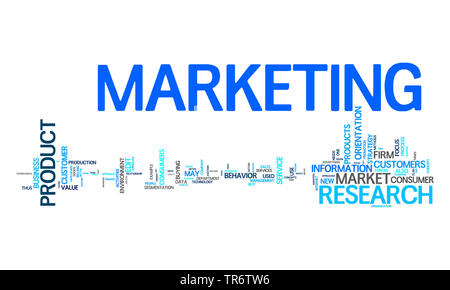 tag cloud on the subject marketing Stock Photo