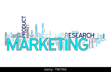 tag cloud on the subject marketing Stock Photo