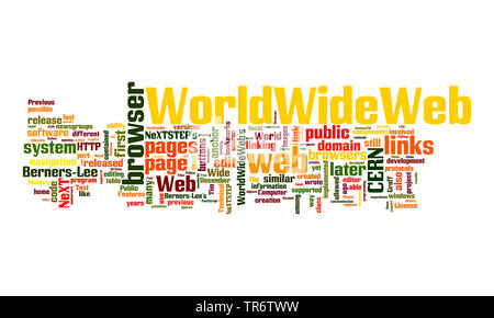 tag cloud on the subject worldwideweb Stock Photo