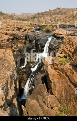 Bourke's Luck Potholes, aerial view, South Africa, Mpumalanga, Blyde River Canyon Nature Reserve, Moremela Stock Photo