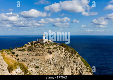 Lighthouse at Cape Formentor, Spain, Balearic Islands, Majorca Stock Photo