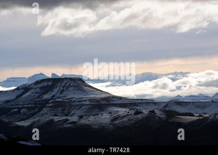 Underberg in snow, Drakensbergen, South Africa Stock Photo