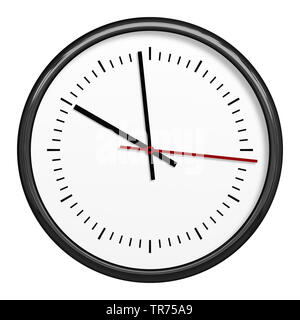 round clock against white background Stock Photo