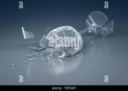 broken vine glass Stock Photo