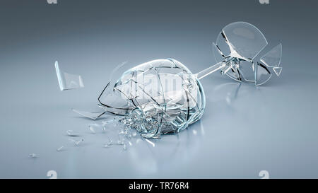 broken vine glass Stock Photo