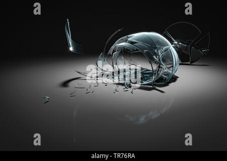 broken vine glass Stock Photo