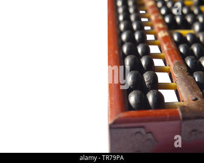 Vintage wooden abacus on a white background Stock Photo