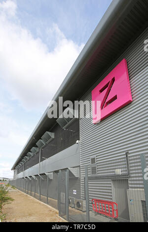 A secure data storage centre run by Zenium on the Slough Trading Estate, near Heathrow, London, UK Stock Photo