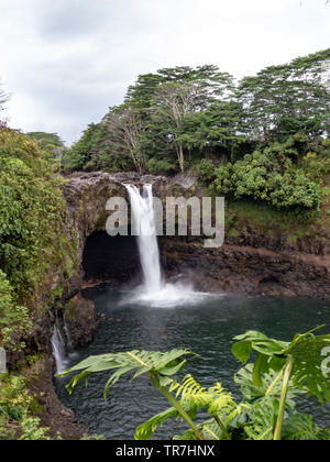 Rainbow falls in Hilo, Hawaii Stock Photo