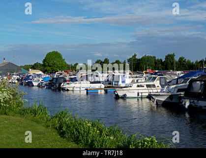 Leisure boats moored in Goole Marina, East Yorkshire, England UK Stock Photo