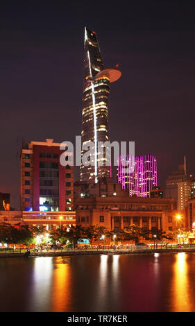 Embankment of Ben Nghe river in Ho Chi Minh. Vietnam Stock Photo