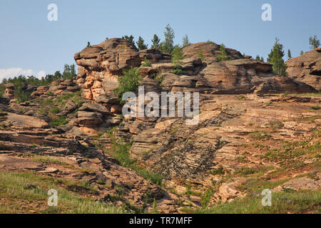 Rocks near Karkaralinsk. Karaganda Oblast. Kazakhstan Stock Photo