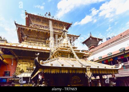 Hiranya Varna Mahavihar or the Golden Temple Near Patan Durbur Square in Nepal Stock Photo