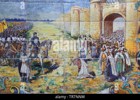 Conquest of city of Badajoz to the moors by king Alfonso IX of Leon 