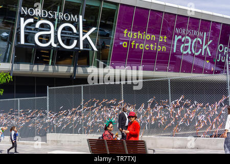As yet unopened Nordstrom Rack in the newly opened Empire Outlets mall in Staten Island in New York on Saturday, May 25, 2019. Empire Outlets is the first outlet mall within the five boroughs of New York an dis located only a few steps from the Staten Island Ferry terminal. (© Richard B. Levine) Stock Photo